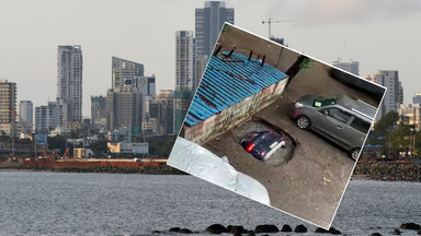 Szok w Bombaju. Samochód nagle zapadł się pod ziemię [WIDEO]