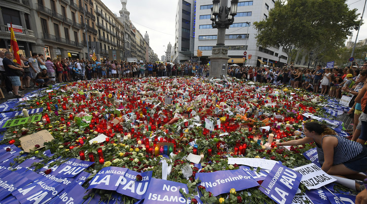 Több tízezer virágot helyeztek el Barcelonában /Fotó: AFP