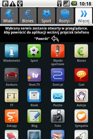 Onet.pl w komórkach z Androidem