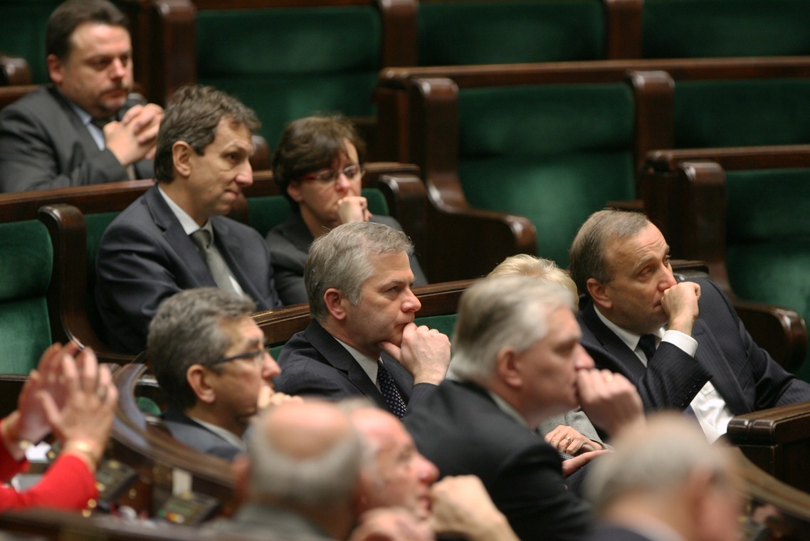 Debata w Sejmie nad przedłożonym przez prezydenta Bronisława Komorowskiego projektem zmian w konstytucji. Fot. PAP/Paweł Kula