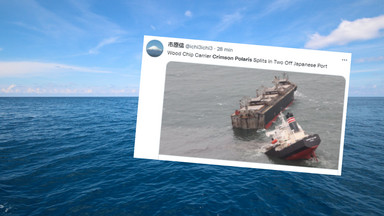 Japonia: statek złamał się na dwie części. Do morza wyciekła ropa
