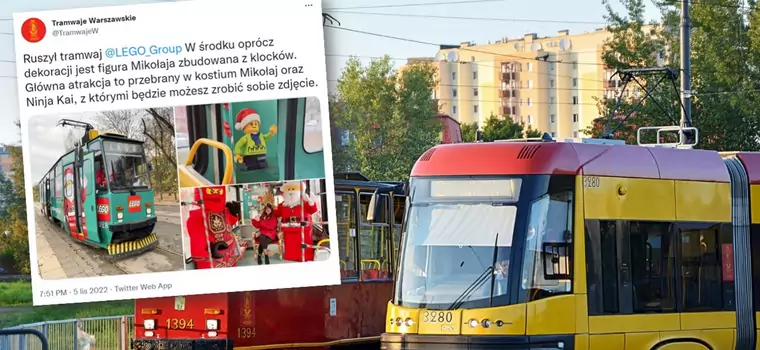 Nietypowy tramwaj krąży po Warszawie. Czekają na niego zwłaszcza dzieci