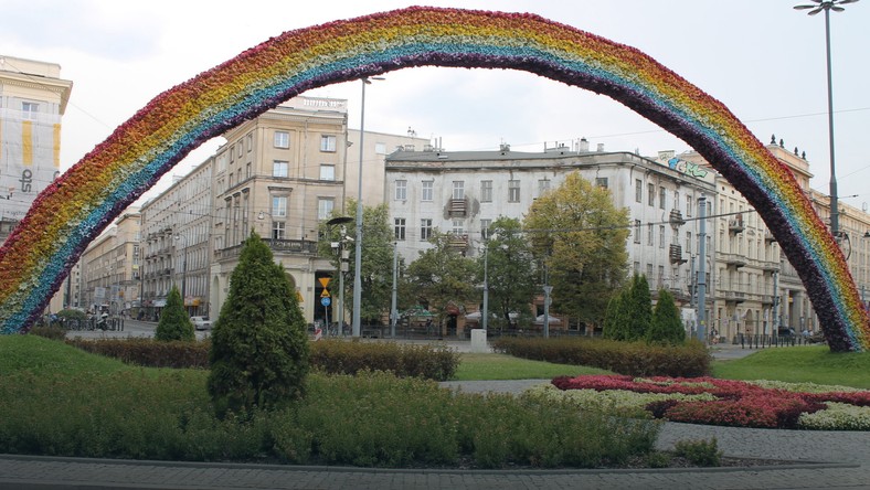 Tęcza zniknęła z pl. Zbawiciela w sierpniu 2015 roku