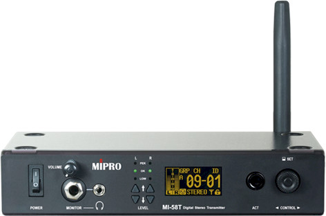 Inne akcesoria muzyczne - MIPRO MI 58 T - Cyfrowy nadajnik stereofoniczny do systemu monitoringu dousznego - grafika 1