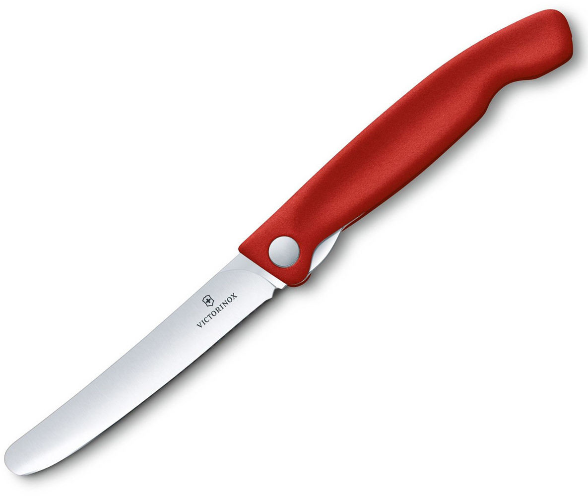 Noże kuchenne - Victorinox Nóż składany kuchenny Red - gładkie ostrze z zaokrąglonym czubkiem (6.7801.FB) 6.7801.FB - grafika 1