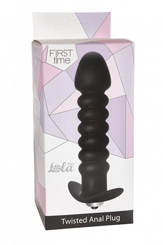 Kulki analne - Lola Lola Toys Anal Twisted Vibrating Black - Koraliki analne, różowe - grafika 1