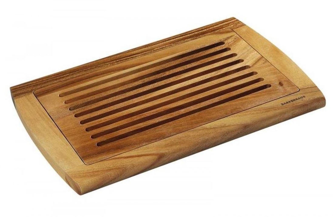 Deski do krojenia - Zassenhaus Deska z drewna akacji do krojenia pieczywa brązowy, 42x28x2 cm (ZS-055405) - grafika 1