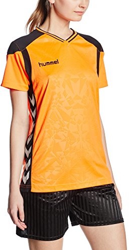 Koszulki sportowe damskie - Hummel Sirius SS Jersey damska koszulka sportowa, pomarańczowa, XS 03-632-4023_Shocking Orange/Black_XS - grafika 1