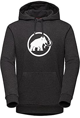 Bluzy sportowe męskie - Mammut Mammut Męska bluza z kapturem z logo Mammut Black Melange Prt1 M 1014-02142 - grafika 1