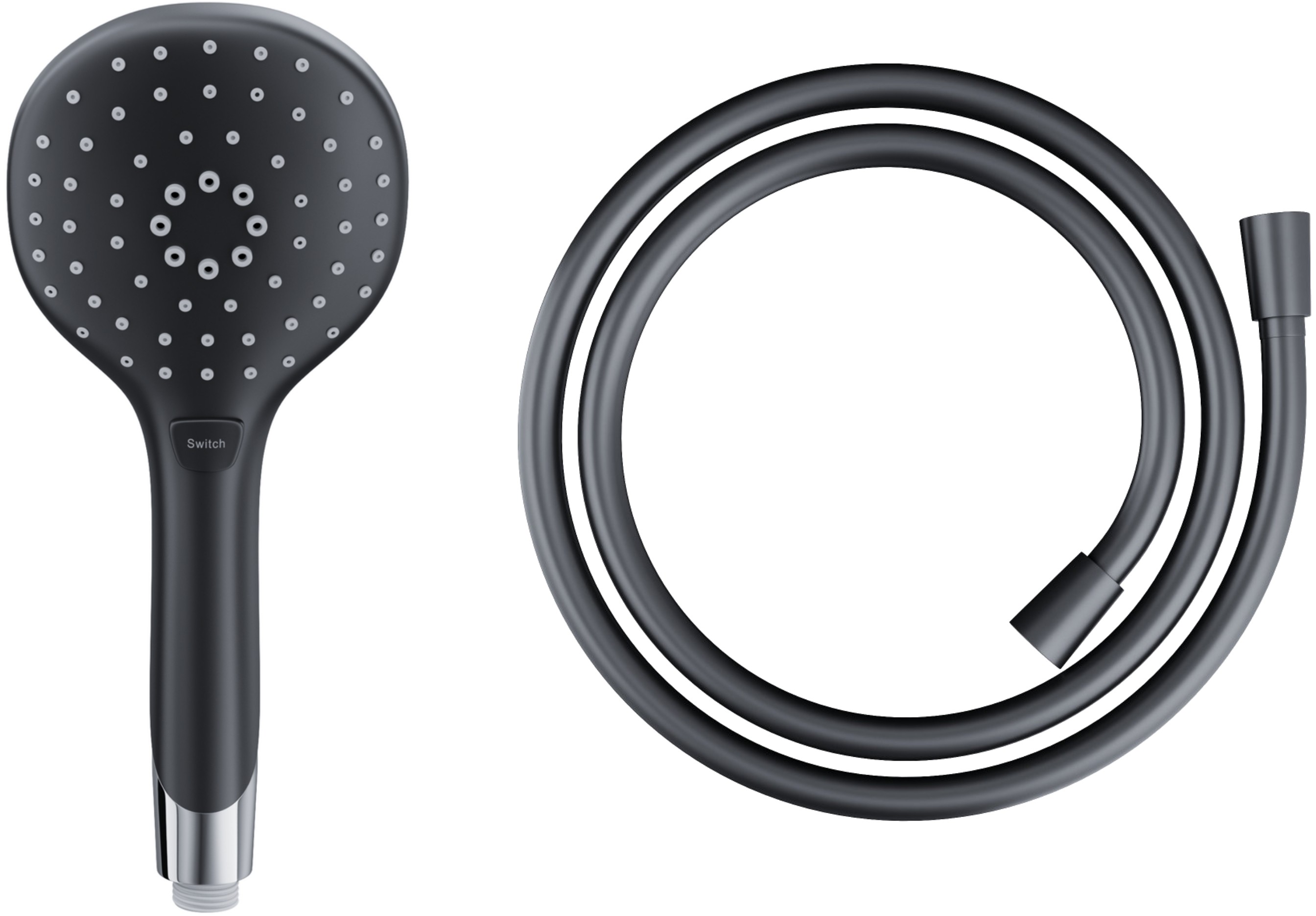 Słuchawki prysznicowe - Corsan Słuchawka prysznicowa Corsan CMP002BL czarna z wężem prysznicowym CMW250 PCV czarnym CMP002BL + CMW250 - grafika 1