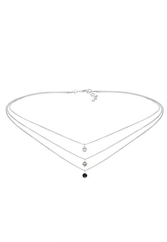 Naszyjniki - Elli łańcuszek damski z wisiorkiem w kształcie Choker srebro 925 kryształ szlif okrągły 36 cm, srebro, srebro 0108730916_36 - grafika 1