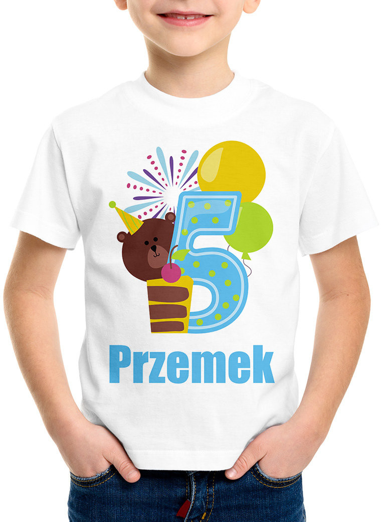 Koszulki dla chłopców - Poczpol Koszulka dziecięca na piąte urodziny PRZPOC-0-2748 - grafika 1