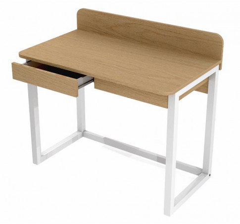 Biurka dla dzieci - Elior Minimalistyczne dębowe biurko Margo X2 - grafika 1