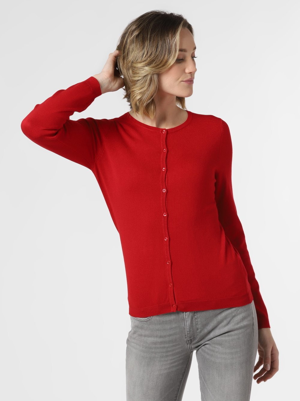 Swetry damskie - Marie Lund Marie Lund - Kardigan damski, czerwony - grafika 1