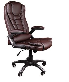 Fotele i krzesła biurowe - GIOSEDIO Fotel biurowy Giosedio BSB003M brązowy z masażem BSB003M - grafika 1