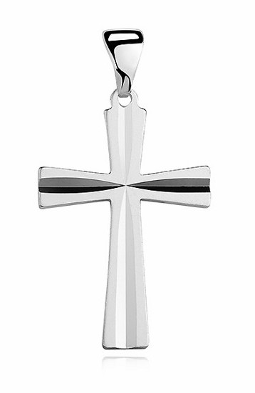 Biżuteria religijna - Valerio.pl Srebrny krzyżyk krzyż diamentowany srebro 925 KD018 KD018 - grafika 1
