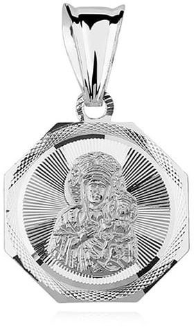 Biżuteria religijna - Srebrny medalik Matka Boska Częstochowska - grafika 1