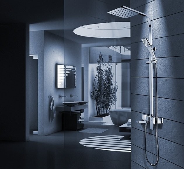 Zestawy prysznicowe - Rea łazienka z wyobraźnią Zestaw natryskowy Navaro z wylewką - grafika 1