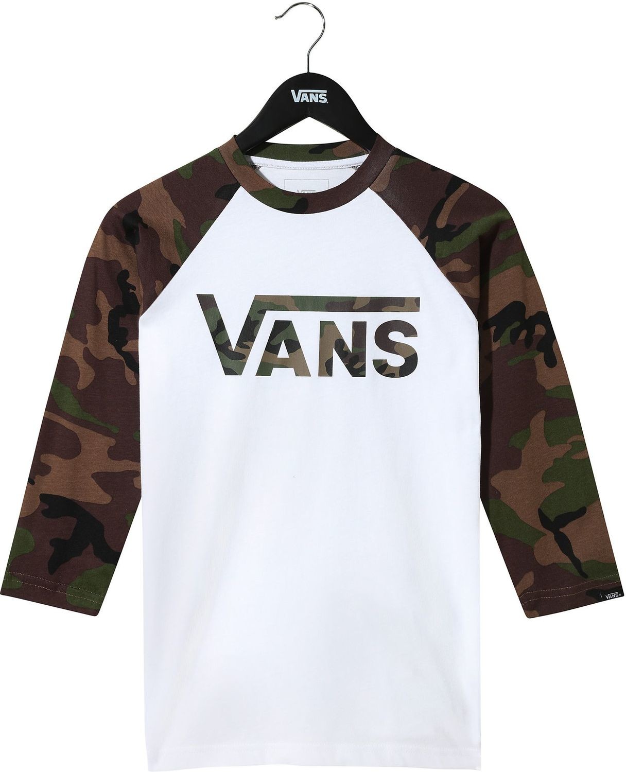 Bluzy dla chłopców - Vans t-shirt BOYS CLASSIC RAGLAN White/Camo - grafika 1