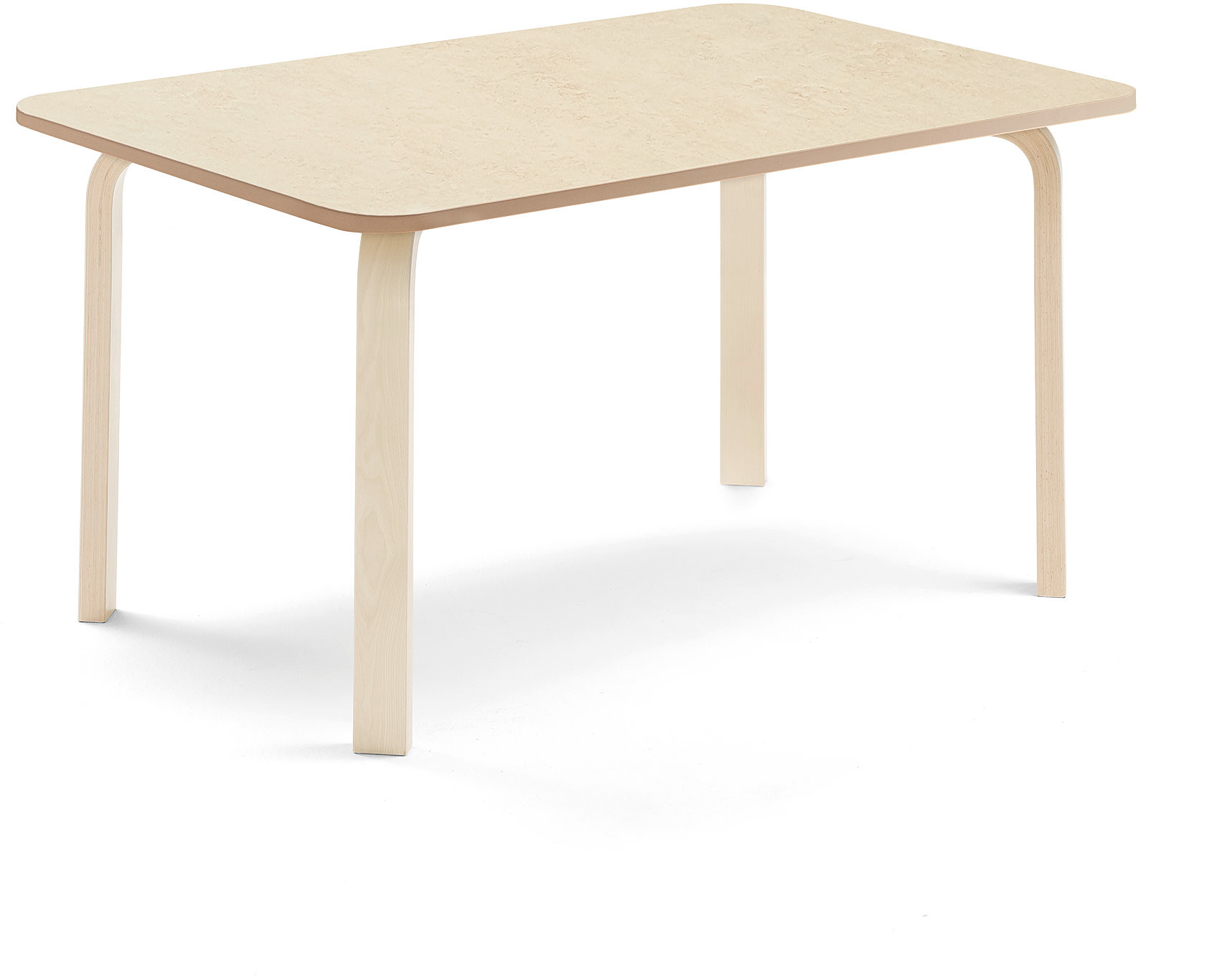 Stoły i stoliki do biura - AJ Produkty Stół ELTON, 1200x600x590 mm, beżowe linoleum, brzoza - grafika 1