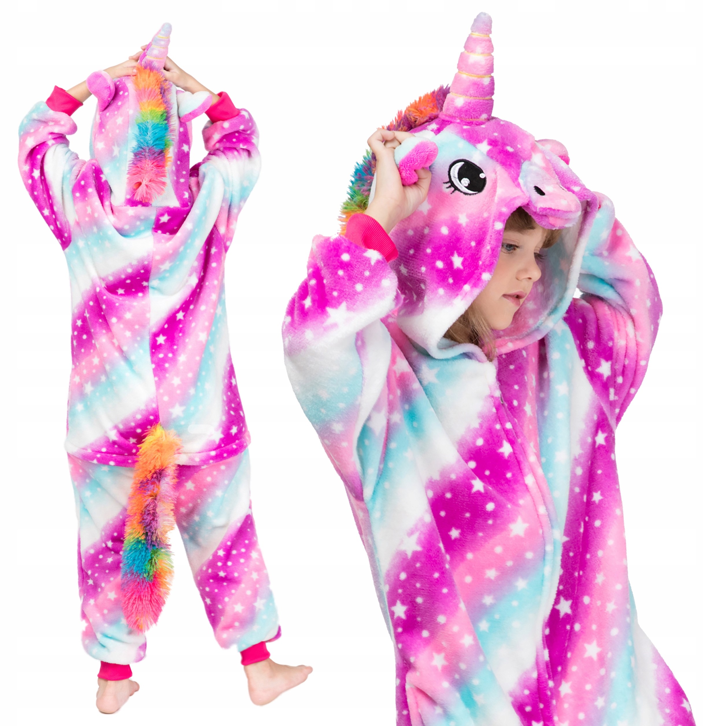 Piżamy chłopięce - Jednorożec Galaxy Piżama Dzieci Kigurumi 104 110 - grafika 1