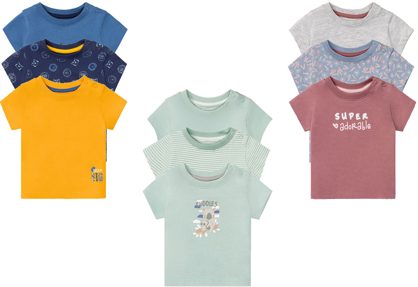 Bluzki dla niemowląt - LUPILU LUPILU T-shirt niemowlęcy z biobawełny, 3 sztuki - grafika 1