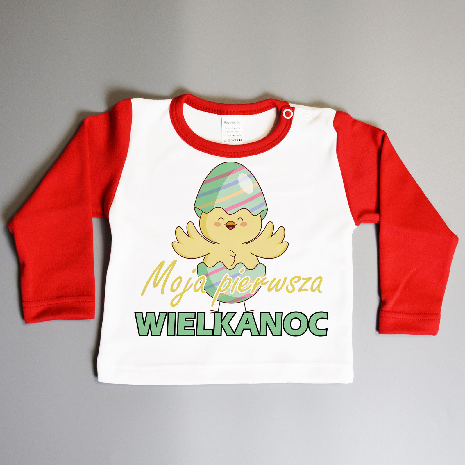 Bluzki dla niemowląt - Poczpol Moja pierwsza Wielkanoc - kurczak - koszulka niemowlęca 43032-39 - grafika 1