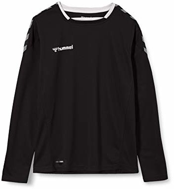 Koszulki sportowe męskie - Hummel koszulka chłopięca HmlAuthentic Kids Poly Jersey L/S czarny czarny/biały 164 204923-2114-164 - grafika 1