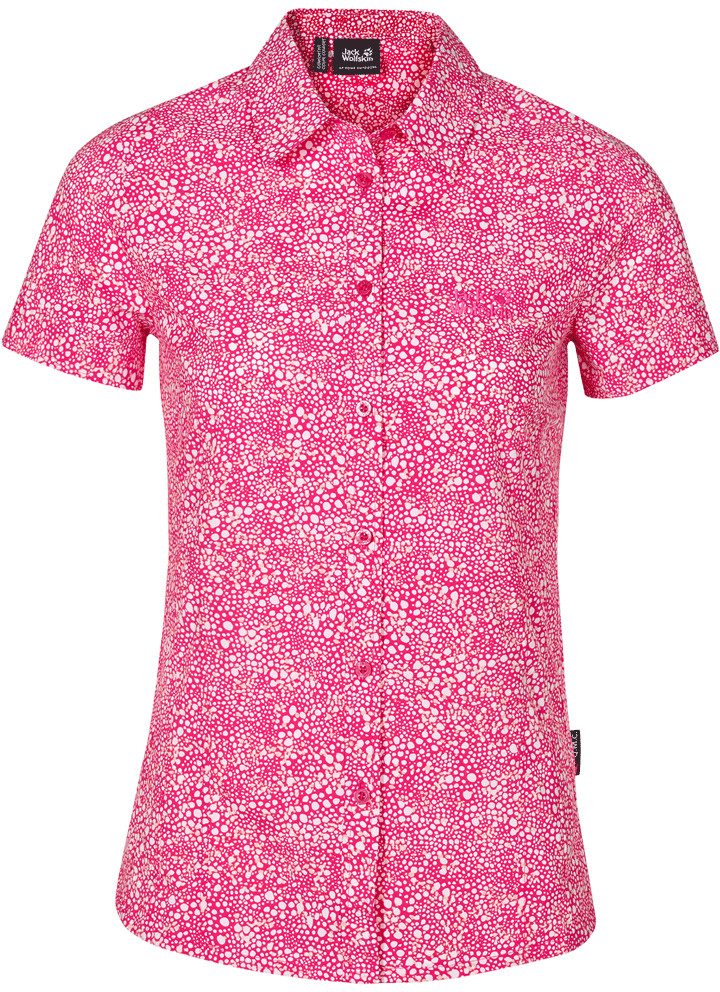 Koszule damskie - Jack Wolfskin Koszulka WAHIA PRINT SHIRT W pink raspberry all over 1402181_7648 - grafika 1