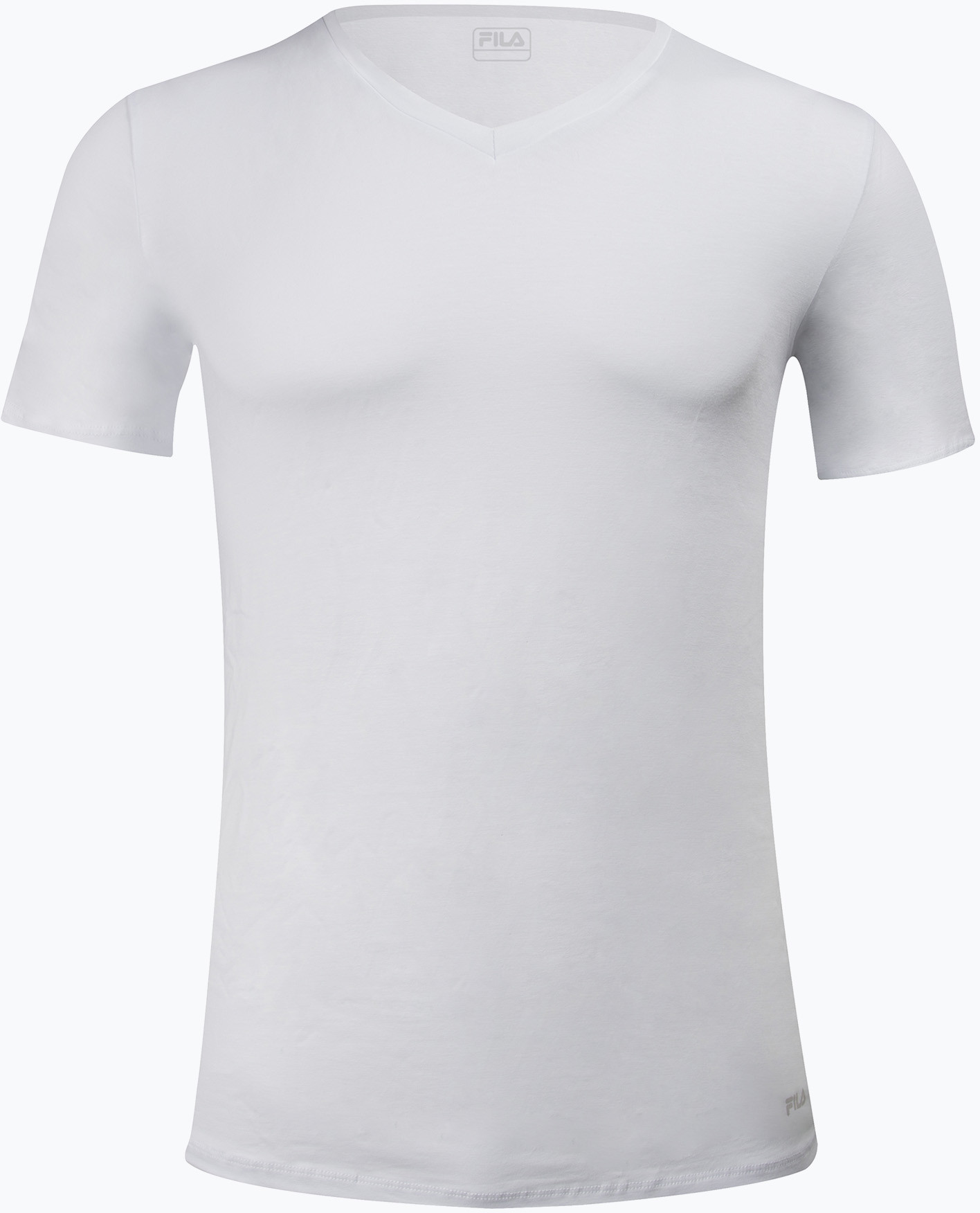 Koszulki sportowe męskie - Fila Koszulka Basic męska V-Neck biała FU5001-300 - grafika 1
