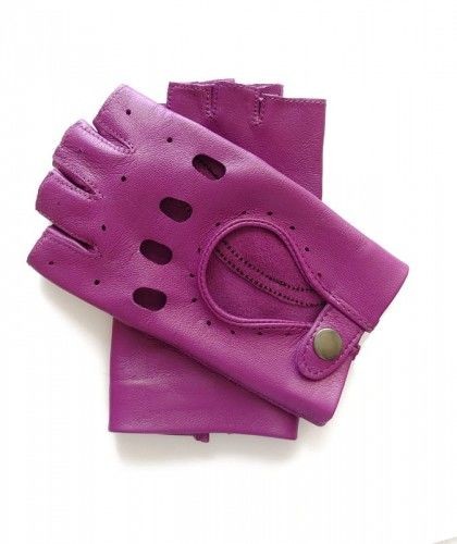 Rękawiczki - Modne, fioletowe rękawiczki całuski bez palców DR-MD1-FIOL - grafika 1