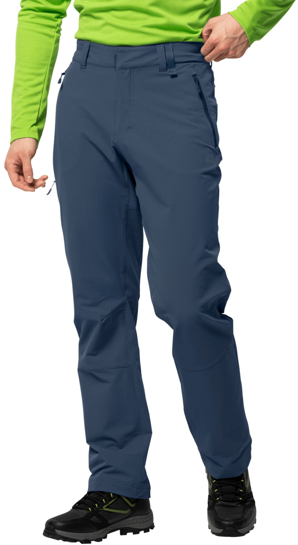 Odzież trekkingowa męska - Jack Wolfskin Spodnie softshellowe męskie ACTIVATE XT MEN thunder blue - grafika 1