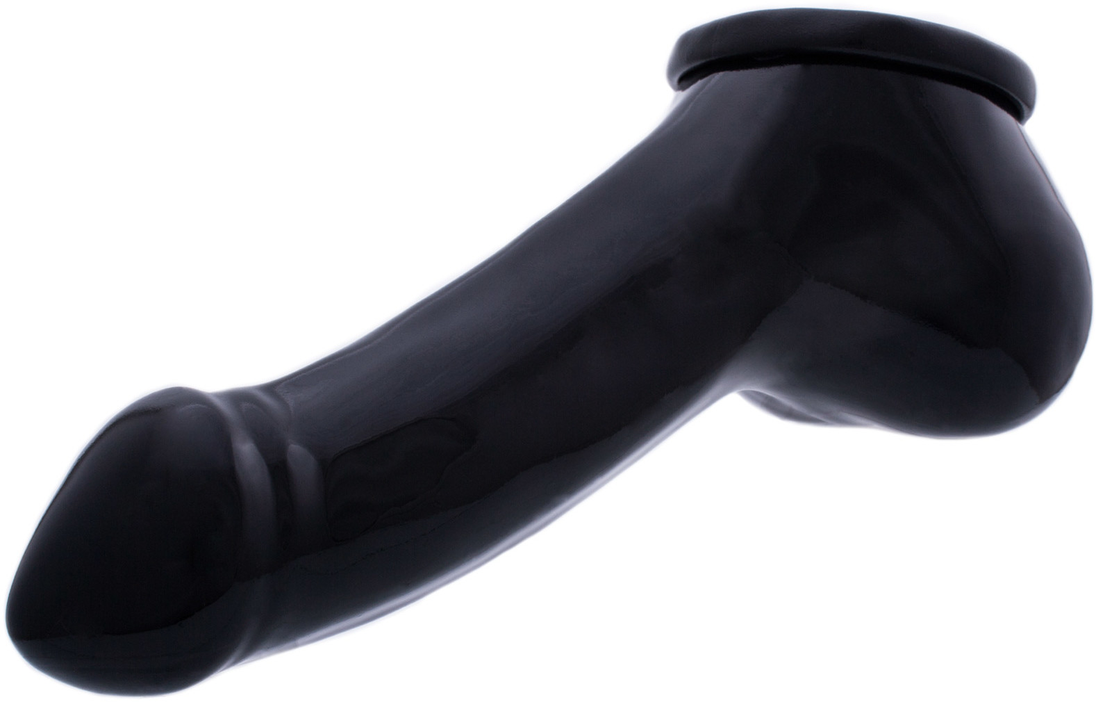 Pierścienie erekcyjne - Toylie Toylie Latex Penis Sleeve Adam 13 x 4,5cm Black - grafika 1