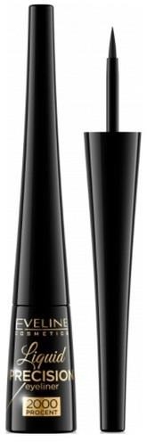 Eyelinery - Eveline Liquid Precision 2000 Procent Eyeliner liner w pędzelku Matt Black 4ml - grafika 1