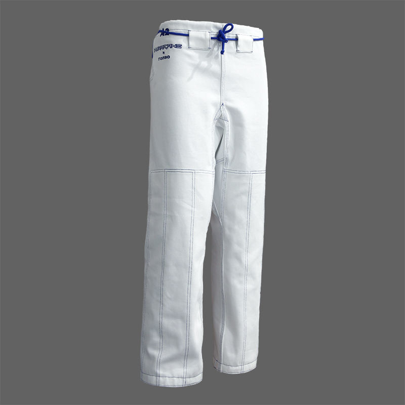 Kimona, stroje i obuwie - Tonbo spodnie do BJJ / ju-jitsu HURRICANE, białe, 14oz (9 rozmiarów) - grafika 1
