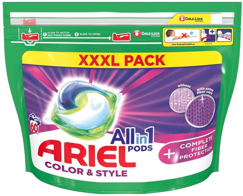 Środki do prania - Ariel kapsułki do prania All In 1 PODs +Technologia Ochrony Włókien 60 dawek piorących - grafika 1