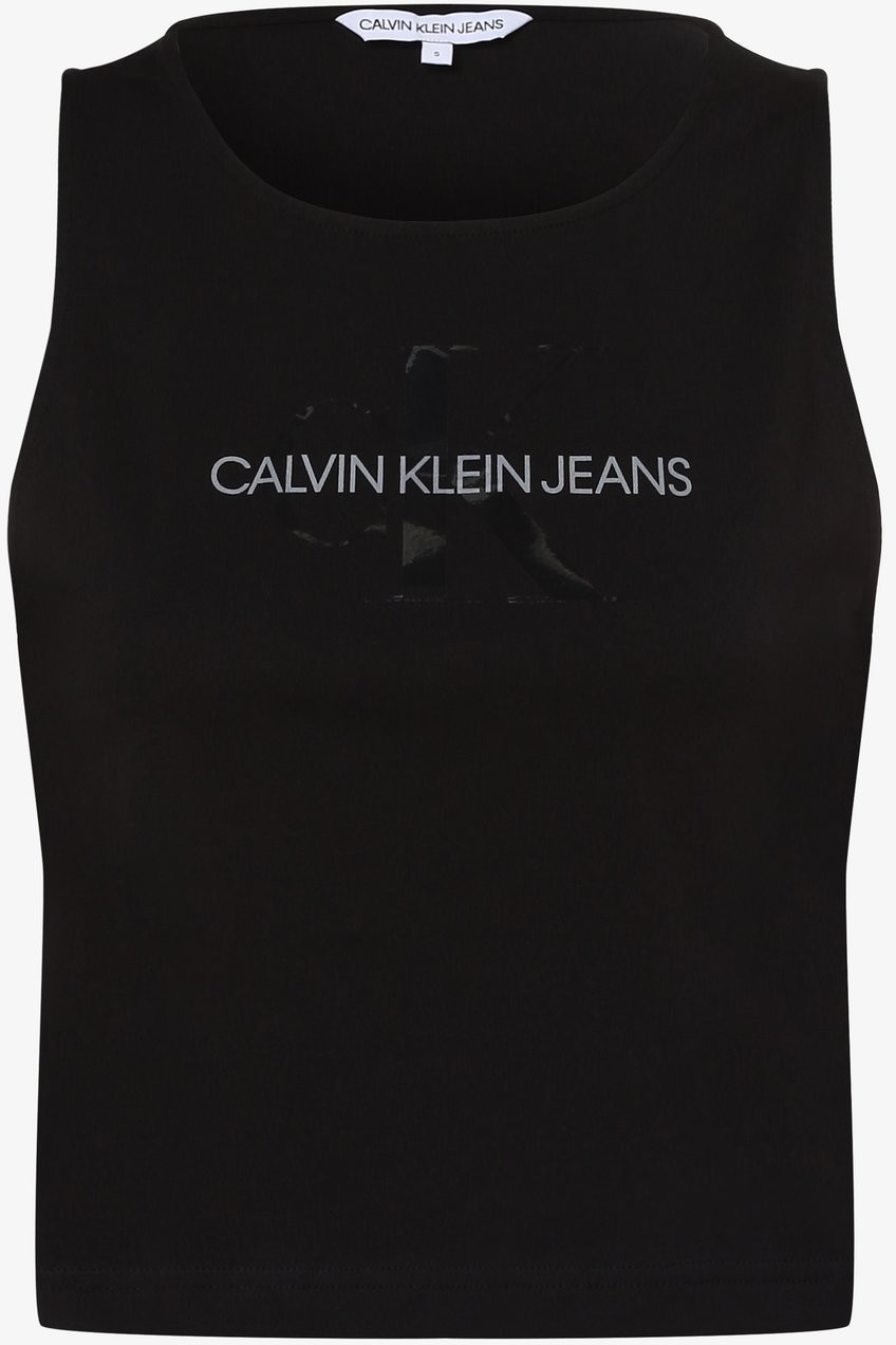 Koszulki i topy damskie - Calvin Klein Jeans Jeans - Top damski, czarny - grafika 1