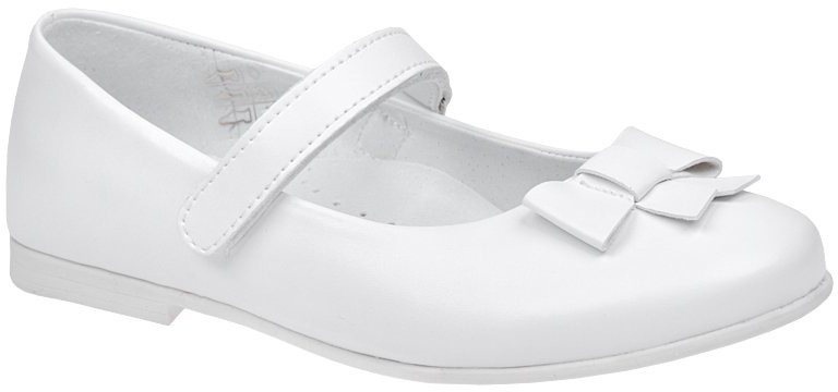 Buty dla dziewczynek - Kornecki Balerinki buty komunijne 6097 Białe 27696 - grafika 1