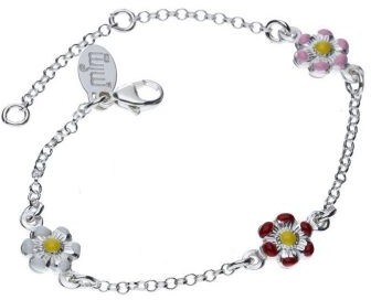 Biżuteria dla dzieci - LOVRIN Srebrna bransoletka 925 emaliowane kwiatuszki 2,36g ALDEM0006BMIXC - grafika 1