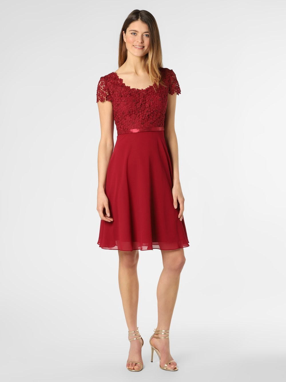 Sukienki - Luxuar Fashion Damska sukienka wieczorowa, czerwony - grafika 1