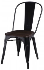 Fotele i krzesła biurowe - D2.DESIGN Krzesło Paris Wood czarne sosna szczot. 94449 - grafika 1