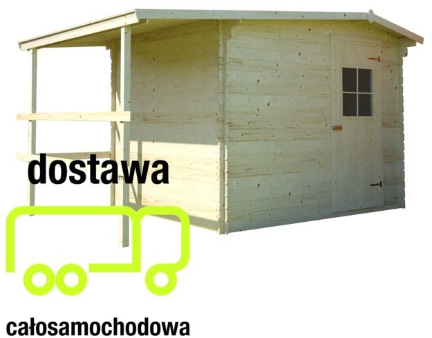 Altany ogrodowe - Megiw Domek narzędziowy z drewutnią SOLEO 3,24 m2 120 x 270 cm - grafika 1