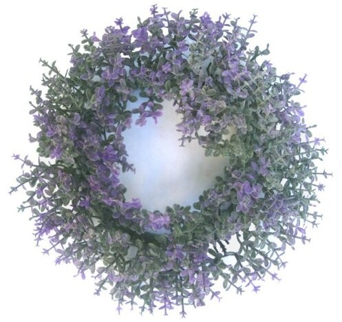 Sztuczne kwiaty - Sztuczny wieniec Buxus fioletowy, śr. 16 cm - grafika 1