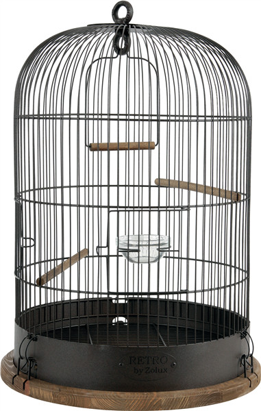 Klatki i wyposażenie dla ptaków - Zolux Klatka Retro Lisette śr. 35 dla ptaków kol. czarny Dostawa GRATIS od 99 zł + super okazje - grafika 1