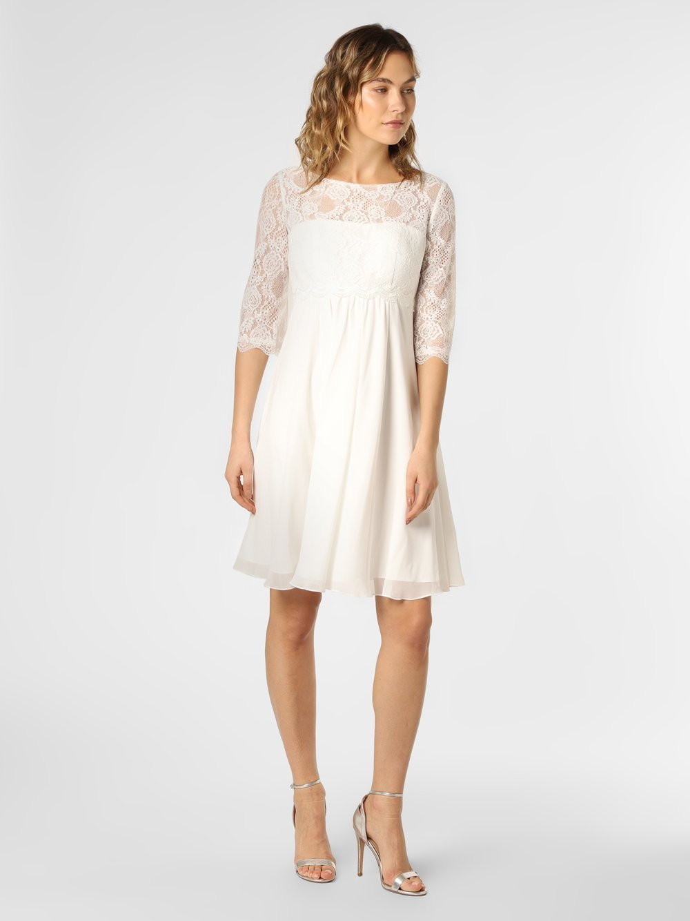 Sukienki - Luxuar Fashion Damska suknia ślubna, biały - grafika 1