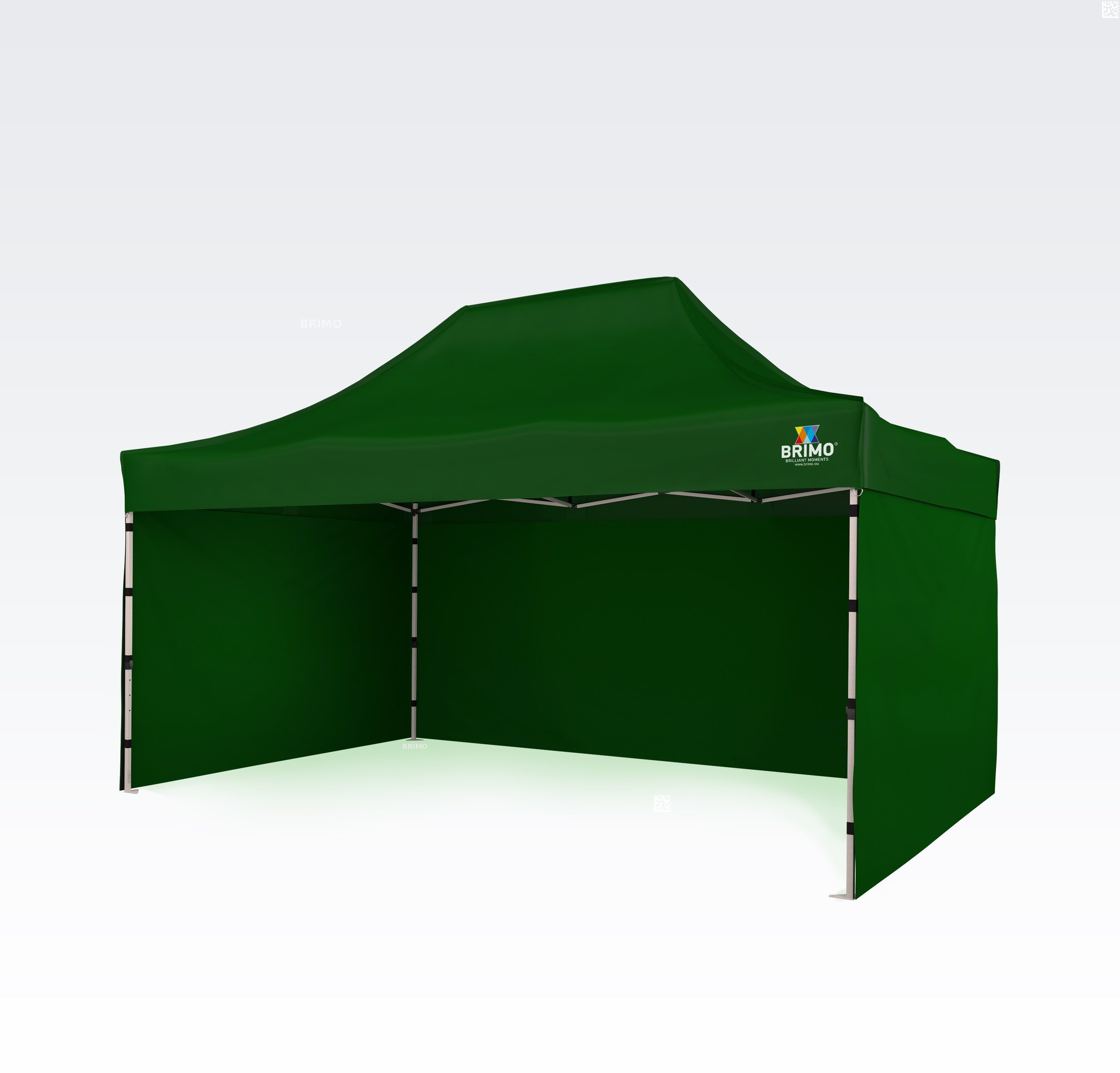 Pawilony ogrodowe - BRIMO Namiot imprezowy 3x4,5m - plus 3 ściany - Zielony - grafika 1
