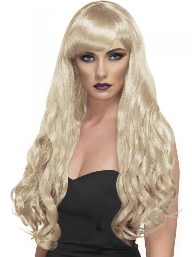 Ozdoby do włosów - Smiffy's Blond peruka z kręconymi włosami 1098c - grafika 1