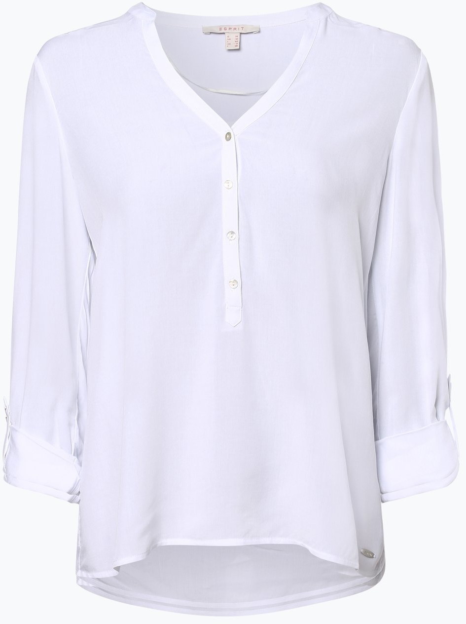 Bluzki damskie - Esprit Casual Casual - Tunika damska, biały - grafika 1