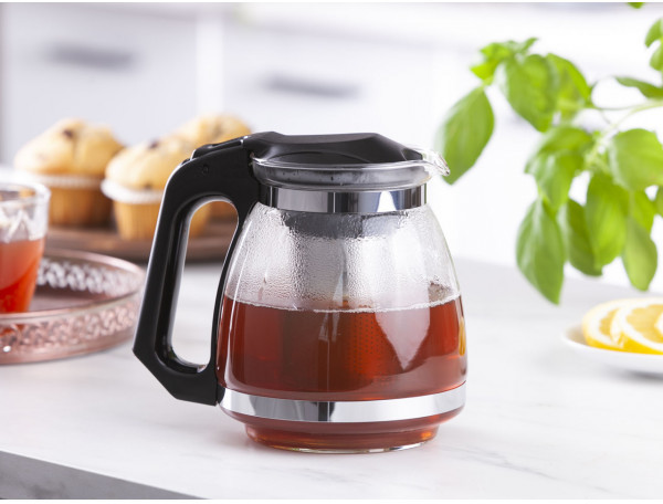 Zaparzacze i kawiarki - Dzbanek / czajniczek z zaparzaczem do herbaty i kawy szklany 1,5 l - grafika 1
