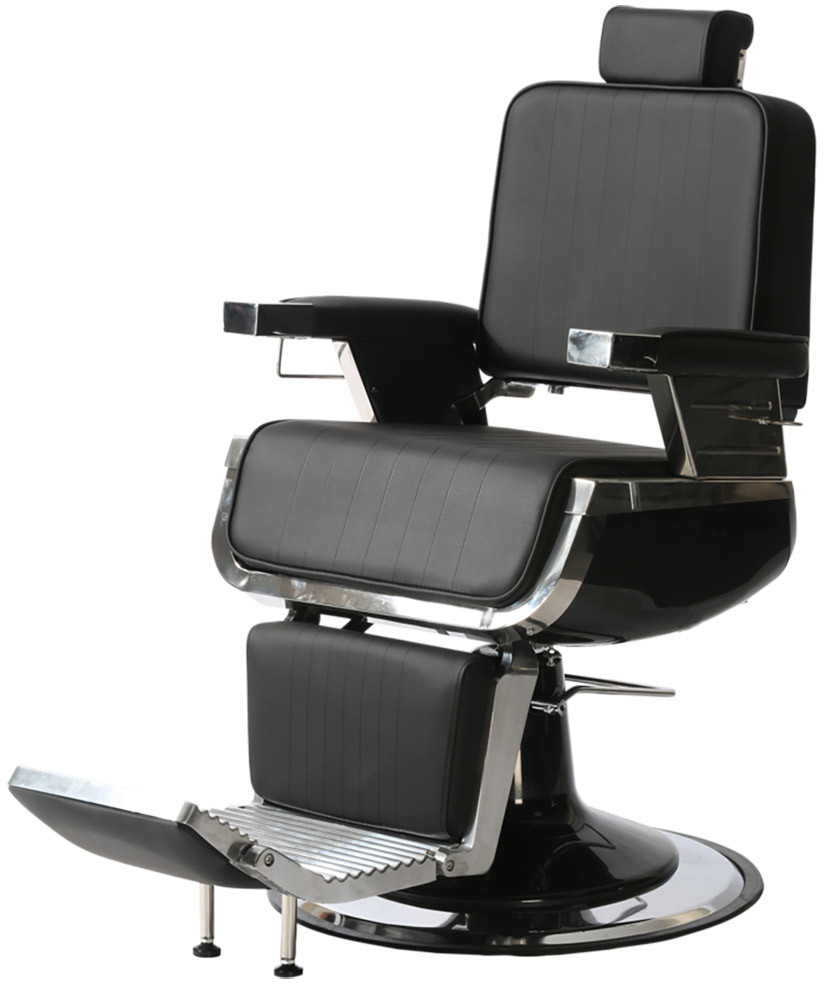 Fotele fryzjerskie - AYALA Fotel barberski Dark czarny dostępny w 48h - grafika 1
